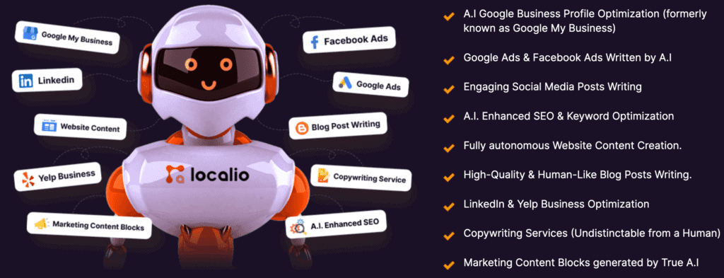 Localio Review - Sell Content Using AI To Local Businesses localio dashboard